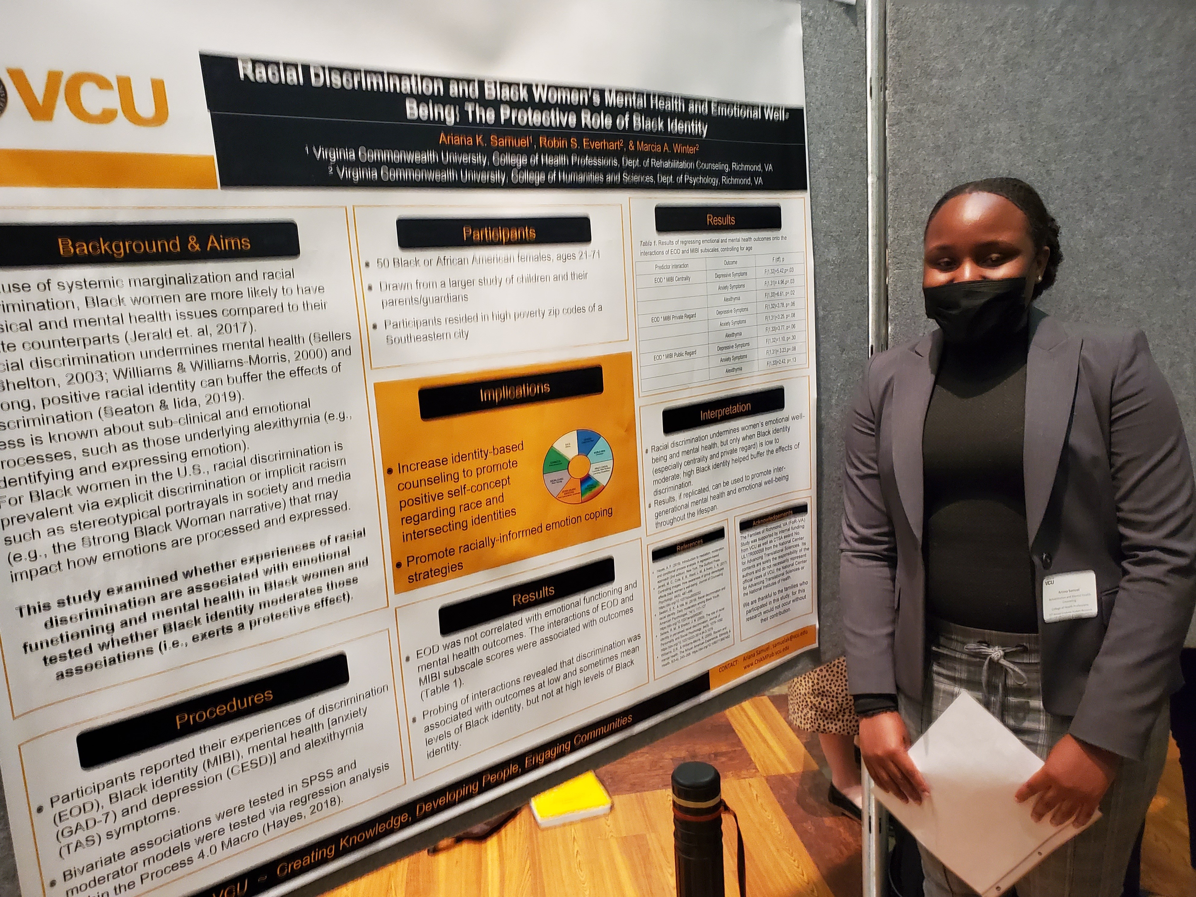 Ariana Samuel presents Racial Discrimination and Black Women’s Mental Health and Emotional Well-being: The Protective Role of Black Identity